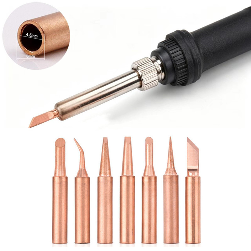 5Pcs Pure Copper Soldering Iro - Diy Electronics Bench ulasan dan harga