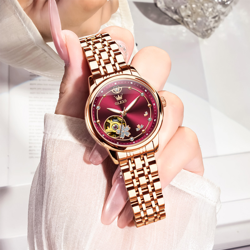Rose Gold Wine Red Luxury Casu - Push Button Tactile ulasan dan harga