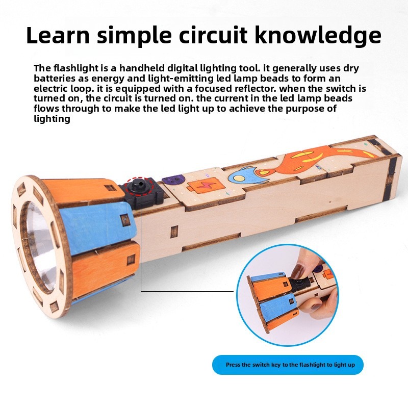 DIY Wooden Flashlight Kit Educ - Diy Electronics Projects For Kids ulasan dan harga