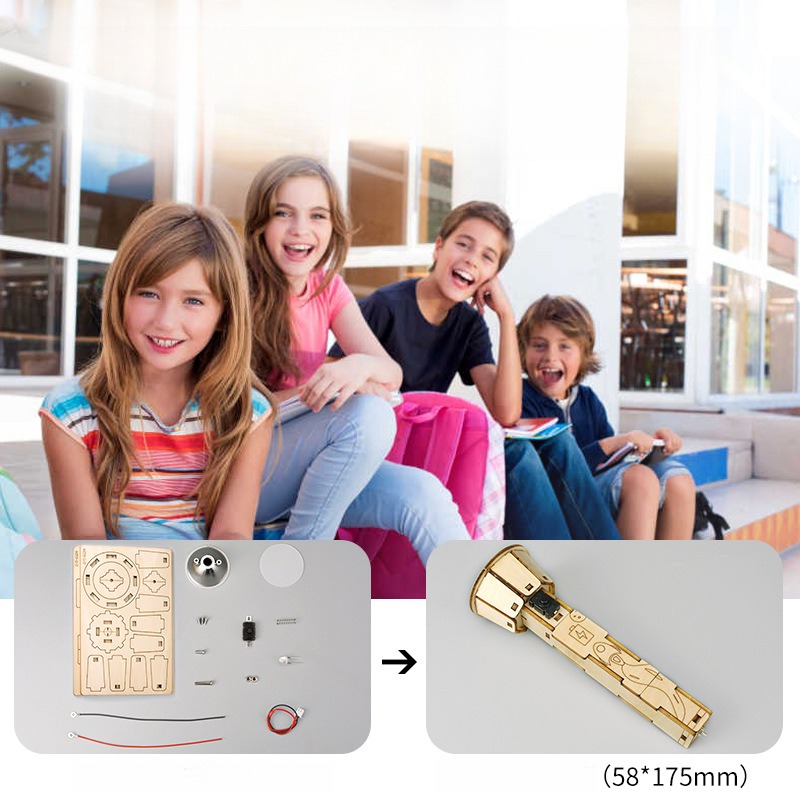 DIY Wooden Flashlight Kit Educ - Diy Electronics Projects For Kids ulasan dan harga
