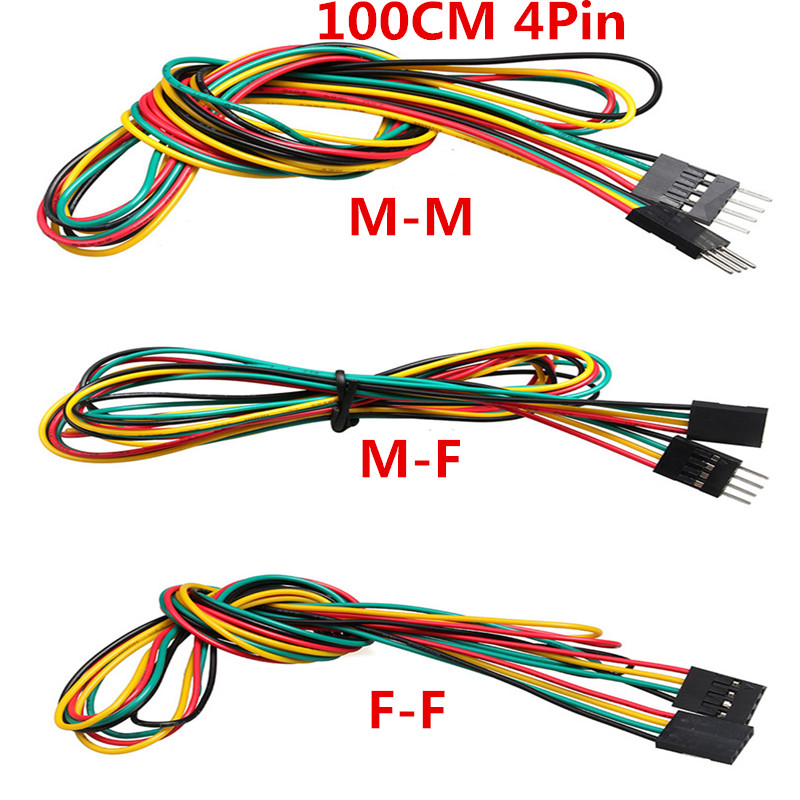 10pcs/lot 4pin 100cm M-M / M-F - Diy Electronics Breadboard ulasan dan harga
