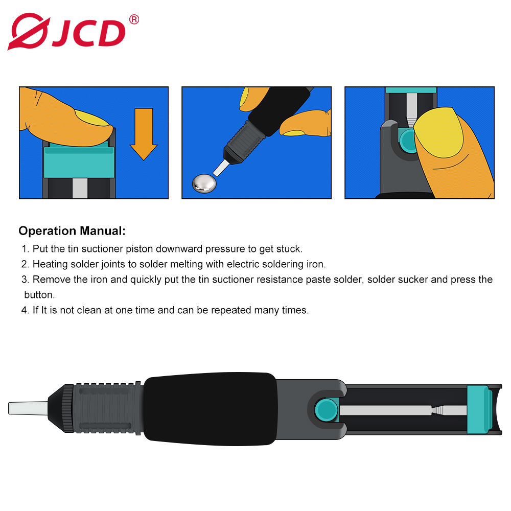 JCD Aluminum Metal Desoldering - Desoldering Pump Solder ulasan dan harga