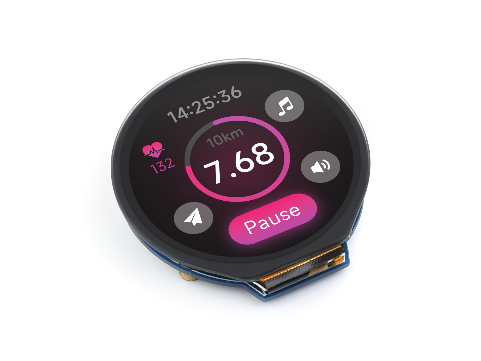 Waveshare 1.28inch Round LCD D - I2C Lcd Display ulasan dan harga