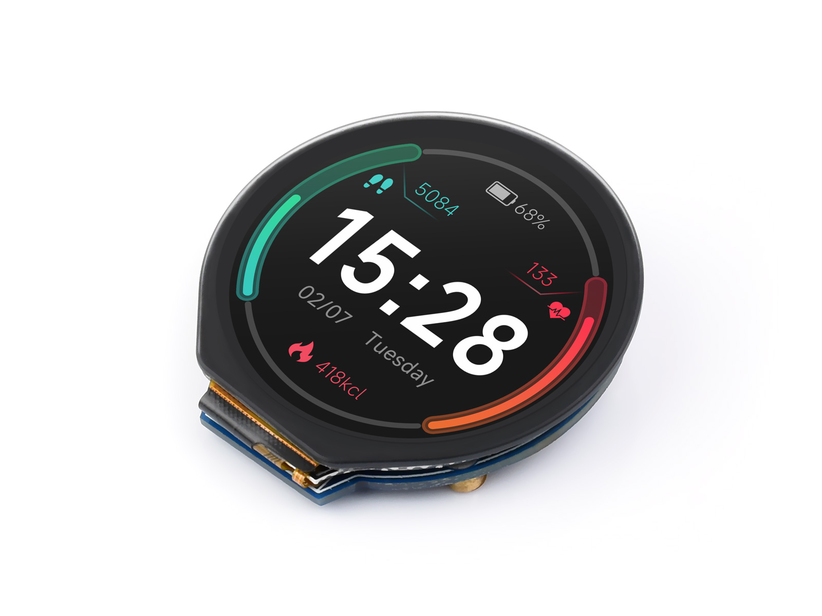 Waveshare 1.28inch Round LCD D - I2C Lcd Display ulasan dan harga
