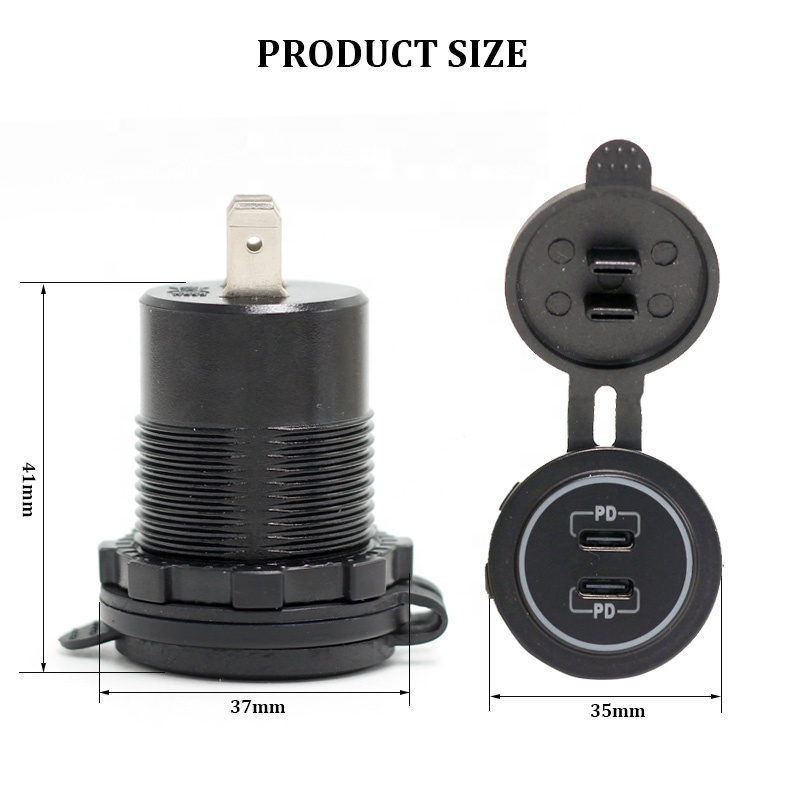12V USB C Car Chargers Socket  - Diy Marine Electronics ulasan dan harga