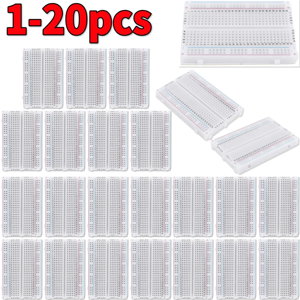 1-20pcs 400 Tie Points Solderl - Diy Electronics Breadboard ulasan dan harga