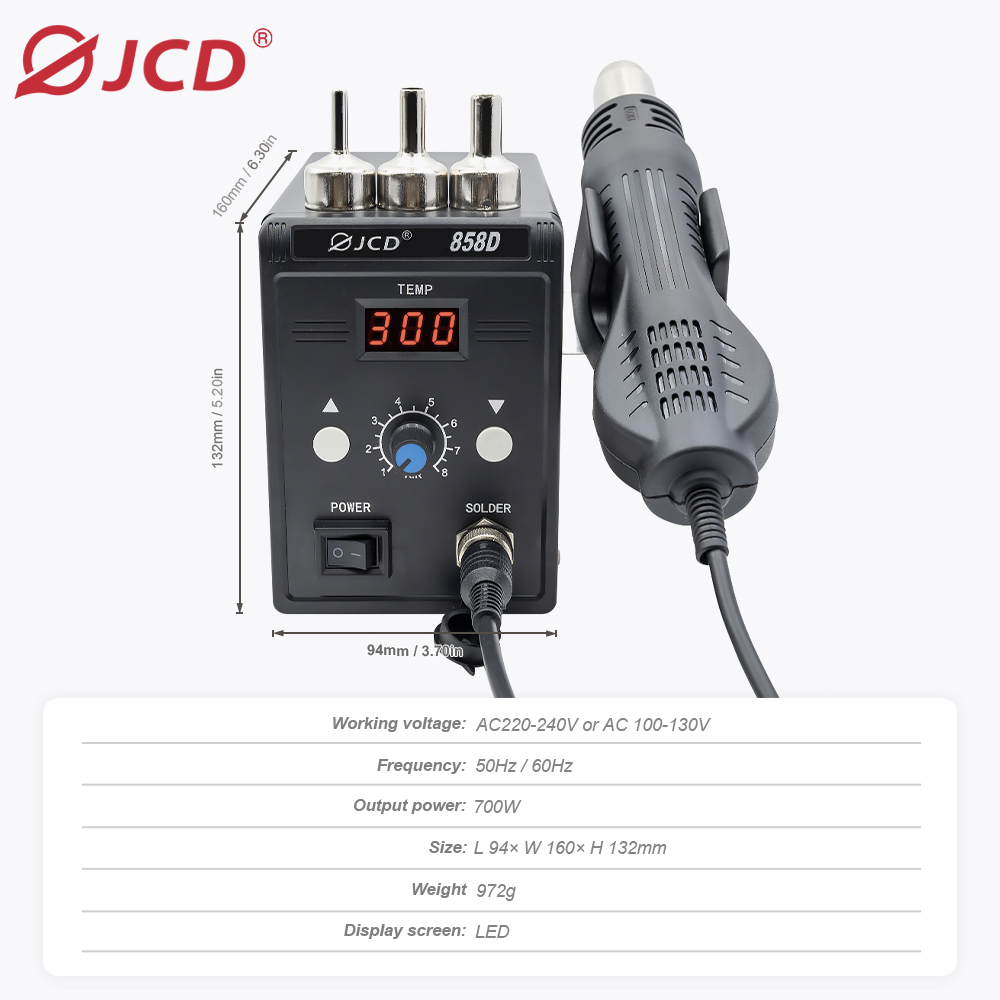 JCD Hot Air Gun 858D BGA Rewor - Smd Solder Paste ulasan dan harga