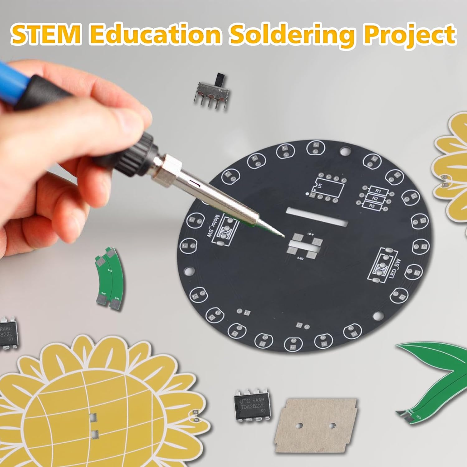 Light Chasing Sunflower Solder - Diy Electronics Projects For Adults ulasan dan harga