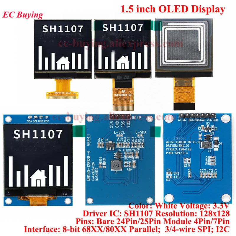 1.5 Inch OLED LCD White Displa - I2C Lcd Display ulasan dan harga