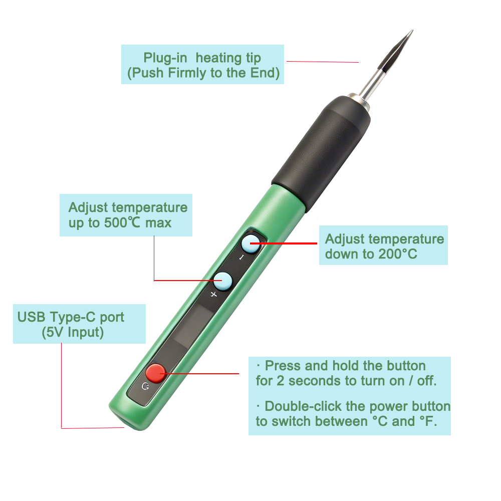 Portable Mini USB Type-C Digit - Diy Electronics Bench ulasan dan harga