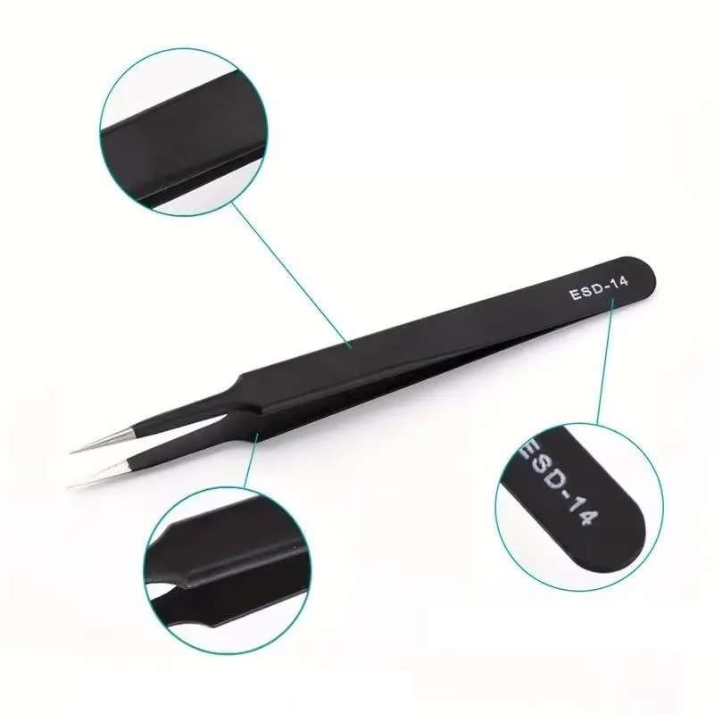 6pcs Precision Long Tweezers S - Soldering Iron Kit ulasan dan harga